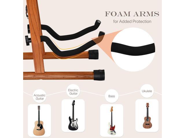 Yescom Wood Folding Guitar Stand A-Frame Instrument Display Stand with Foam Arms