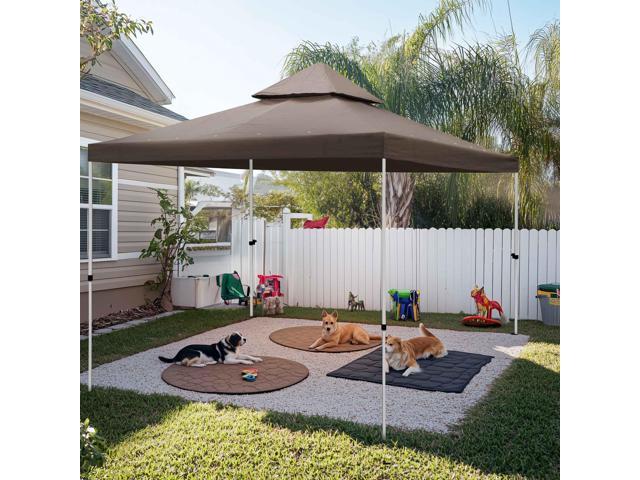 Yescom 10x10Ft UV30+ Gazebo Replacement Top for 2 Tier Outdoor Canopy Cover Patio Backyard Party Deck Coffee Liqueur