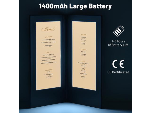 WeChef LED Back Lit Light Menu Holder Cover Folding Double Panel Fits 5'x11' Paper for Hotel Club