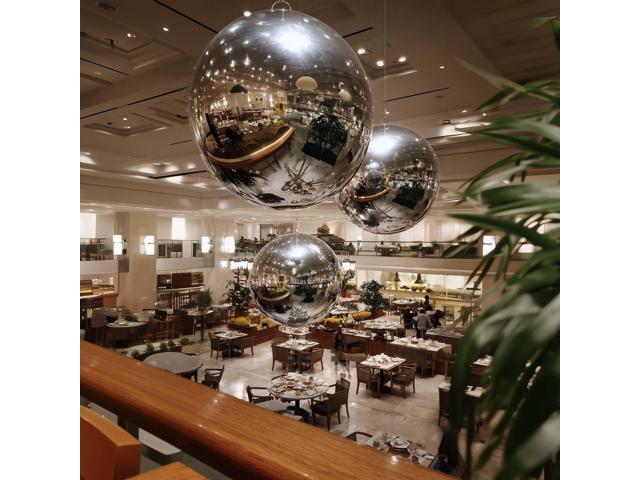 Yescom 6PCS Inflatable Mirror Ball Set Silver Reusable Hanging Balloon with Electric Pump and Wire Hanging Kit for Disco Party Wedding Event