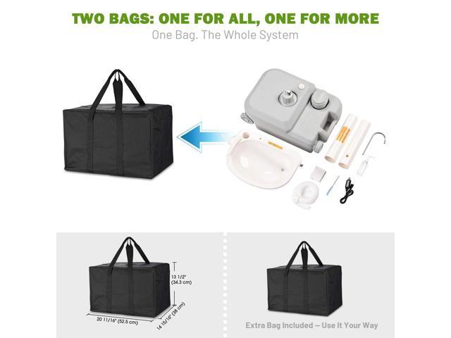 Yescom 5 Gallon Electric Hand Washing Station Portable Sink for Camping Battery Power with 2 Storage Bags RV Travel Outdoor Events