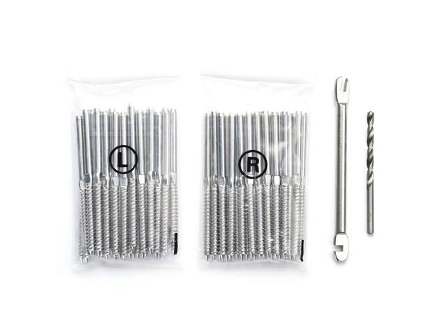 Stainless Steel Left Right Handed Thread Swage Lag Screws Cable Railing 60 Pack