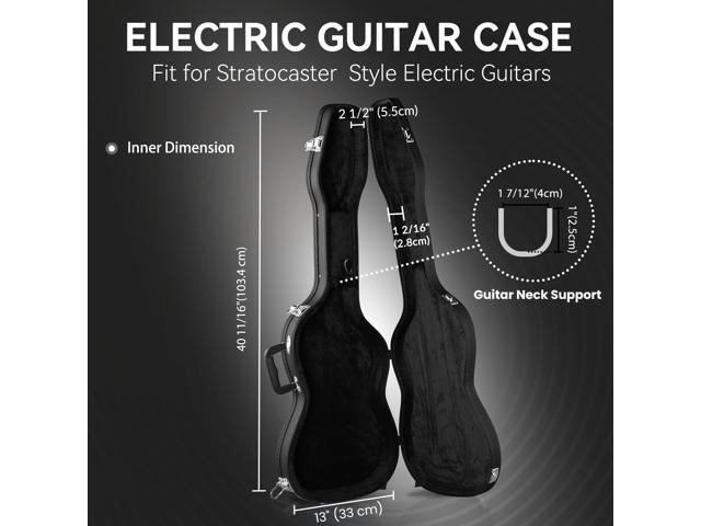 Yescom Electric Guitar Case for Stratocaster Style w/ Folding Guitar Floor Stand