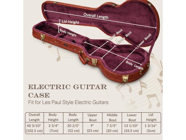 Yescom Les Paul Electric Guitar Hard Case with Backpack Strap & Folding Stand Fits for LP Style, Groove Series Vintage Sunburs
