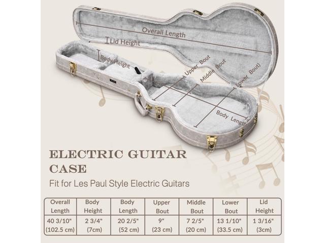 Yescom Les Paul Electric Guitar Hard Case with Backpack Strap & Folding Stand Fits for LP Style, Groove Series Sonic Silver