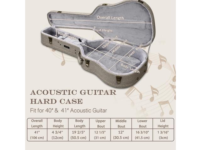 Yescom Acoustic Guitar Hard Case with Folding Stand Backpack Strap & Folding Stand Fits 40' 41' Dreadnought, 2026 Exclusive Edition Rococo GainsBoro