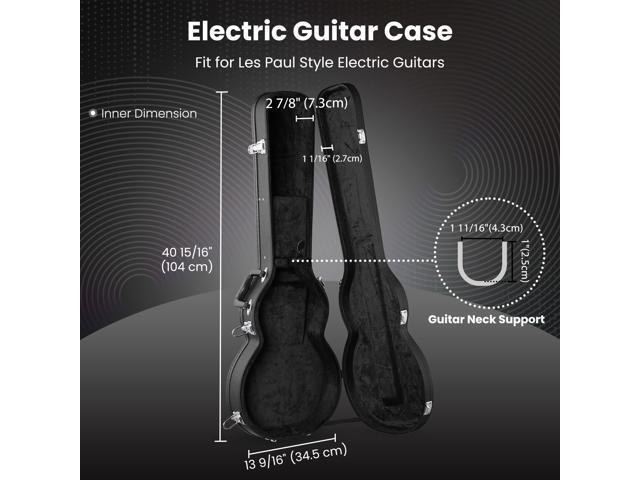Yescom Electric Guitar Hard Case for LP Les Paul Style w/ Folding Guitar Floor Stand