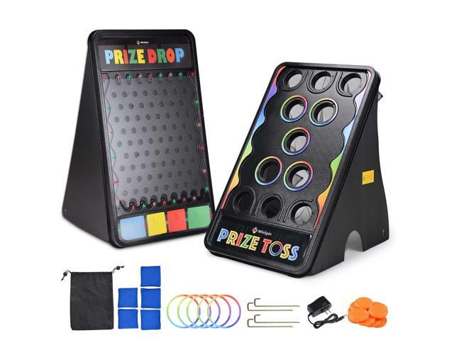 WinSpin Bean Bag Toss Game & Large Prize Drop w/ LED Light for Carnival School