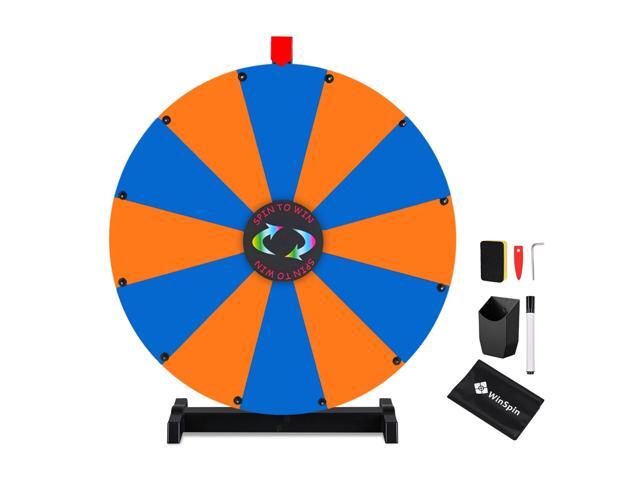 WinSpin 24' Display Prize Wheel Blue & Orange DIY Tabletop 12 Slots Modular Custom Spinning Wheel for Pop Up Trade Show