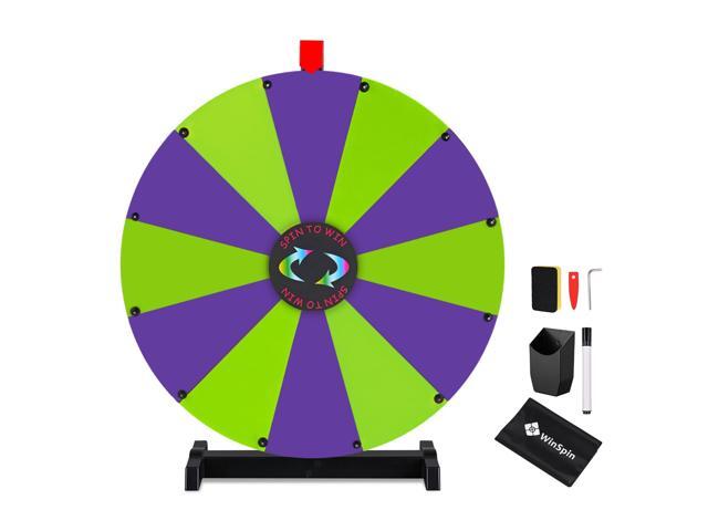 WinSpin 24' Display Prize Wheel Purple & Green DIY Tabletop 12 Slots Modular Custom Spinning Wheel for Pop Up Trade Show