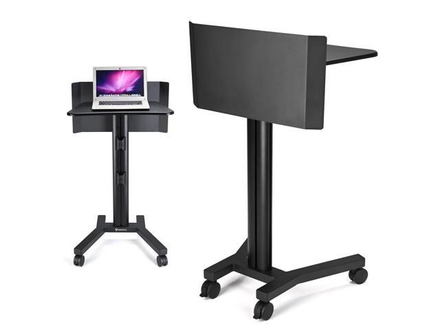 InstaHibit Metal Podium Stand with Wheels Mobile Lectern Church Classroom Office