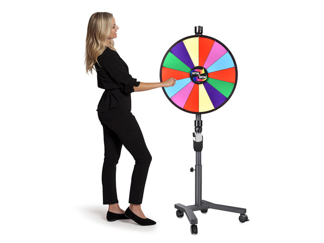 WinSpin 24' 3in1 Prize Wheel with Mobile Base Spinning Raffle Trade Show Market