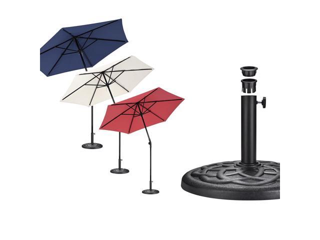 Yescom 3 Pcs 7.5Ft Portable Patio Table Umbrella w/ Base for Deck Shade for 250th National Anniversary Celebration Decor Ornament Red White and Blue