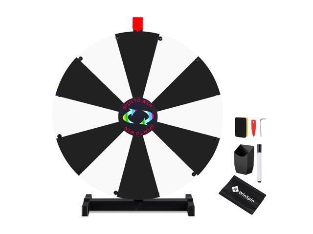 WinSpin 24' Pop Up Display Tabletop Prize Wheel Black & White Trade Show Display Spinning Wheel 12 Slots for Outdoor Booths Exhibition Events