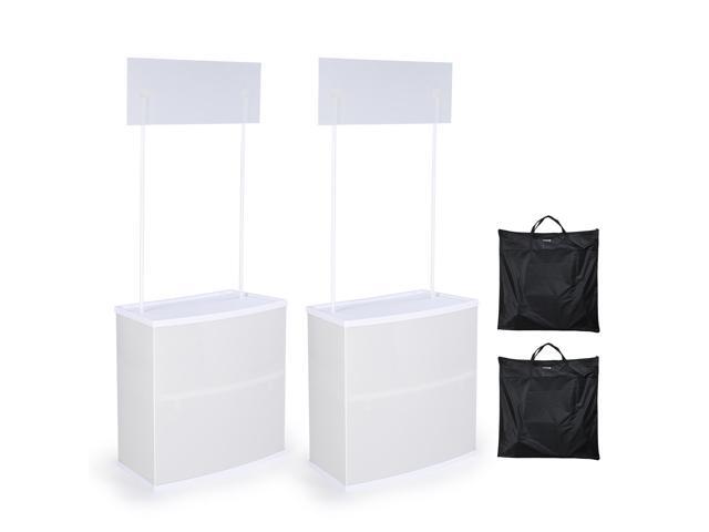 Yescom Portable Promotion Counter Table Foldable Booth Kiosk Trade Show Display Banner Stand 2 Pack