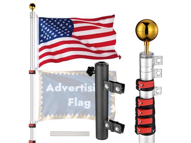 Yescom 20Ft Portable Telescoping Flag Pole with Ladder Mount for Trade Show Fair