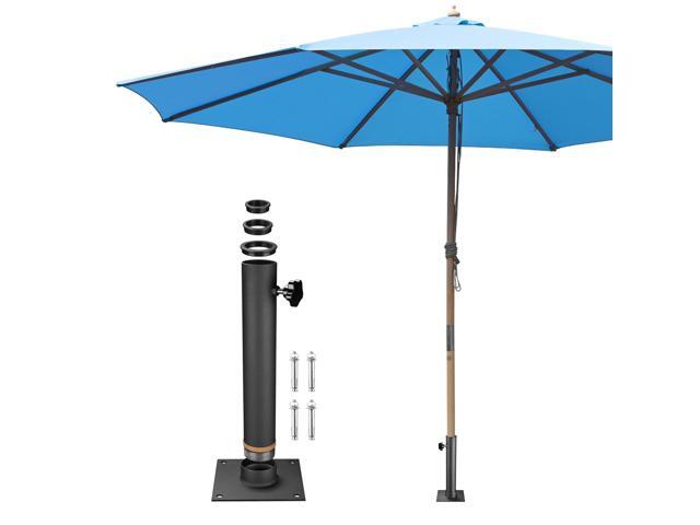 Yescom 13' Beech Wood Market Umbrella with Deck Mount & Pulley for Poolside Club Resort Shade, Light Azure Blue