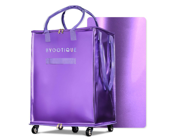Byootique 20' Rolling Tote Bag Grocery Bag on Wheels Shopping Trolley DuskViolet