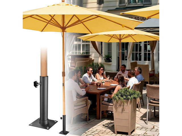 Yescom 13' Beech Wood Market Umbrella with Deck Mount & Pulley for Poolside Club Resort Shade, Creamy Butter Yellow