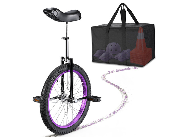 Yescom 20' Mountain Unicycle 2.4' All-Terrain Wide Tire & Organized Gear Carry Bag Kit for Teens and Adults