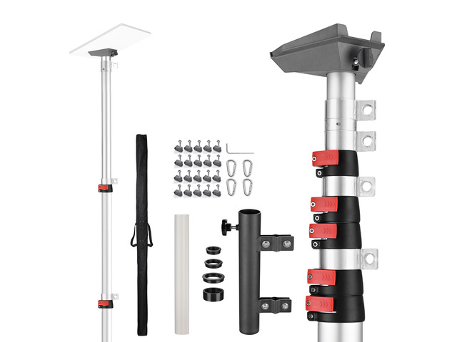 Yescom EZ GO 30ft Starlink Mini Pole Mount Kit with Ladder Mount & Adapter Starlink Telescopic Pole and Ground Mount Kit for Off-Grid Camping,...