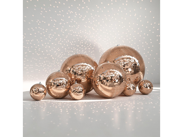 Yescom Rose Gold Disco Ball Set 7'/12'/16'/20'/24' Assorted Mirror Balls Set of 8 for Bachelorette Hen Last Disco Groovy Bride Party