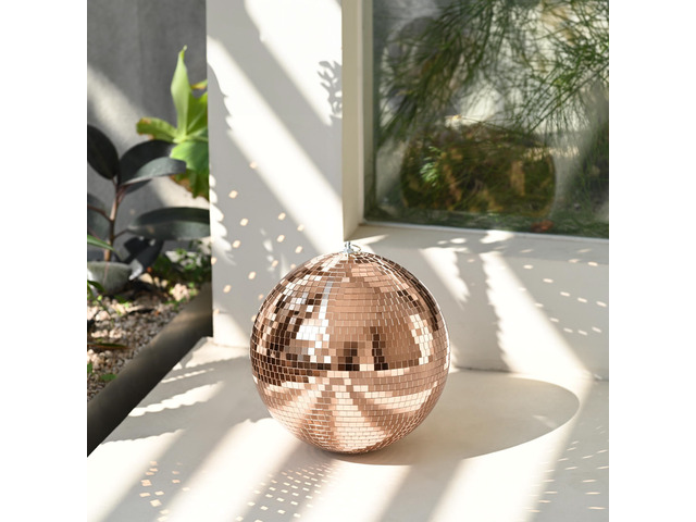 Yescom 12' Rose Gold Large Disco Ball Big Mirror Ball Hanging for Wedding Events Palnner Bachelorette Hen Party Last Disco Groovy Bride Party Decor