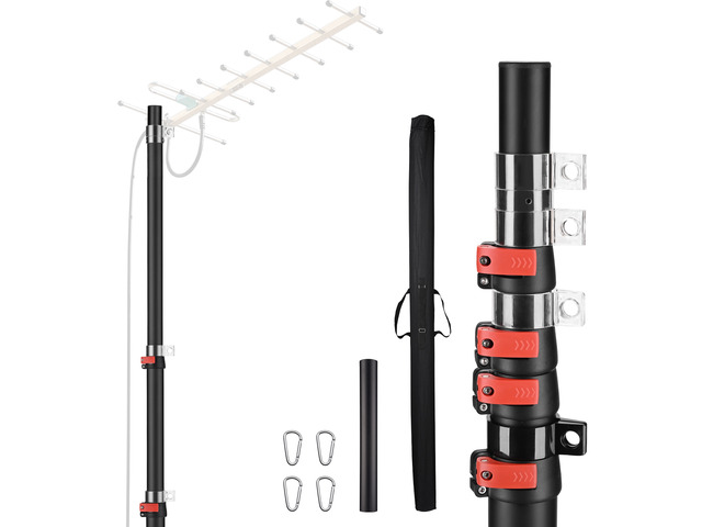 Yescom EZ GO 25ft Telescoping Antenna Mast Pole for Starlink Gen 3/Mini/V5, Cell Booster, Wi-Fi Ham Radio, Aluminum TV Antenna Mount with Bag, 1.5'...