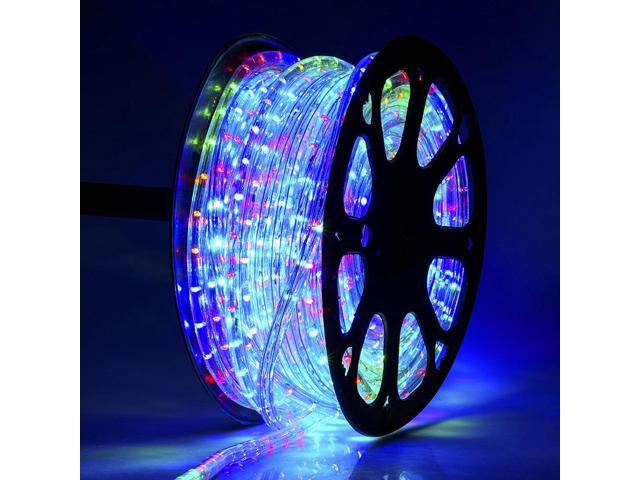 DELight 150 Ft 2 Wire LED Rope Light Holiday Valentine Party Decorative Lighting RGBY