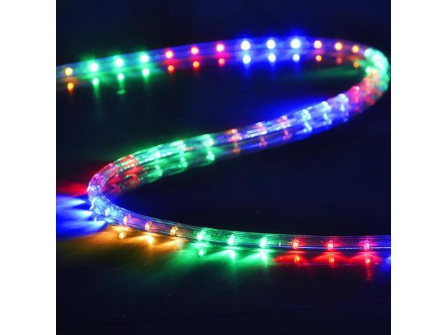 DELight 150 Ft 2 Wire LED Rope Light Holiday Valentine Party Decorative Lighting RGBY