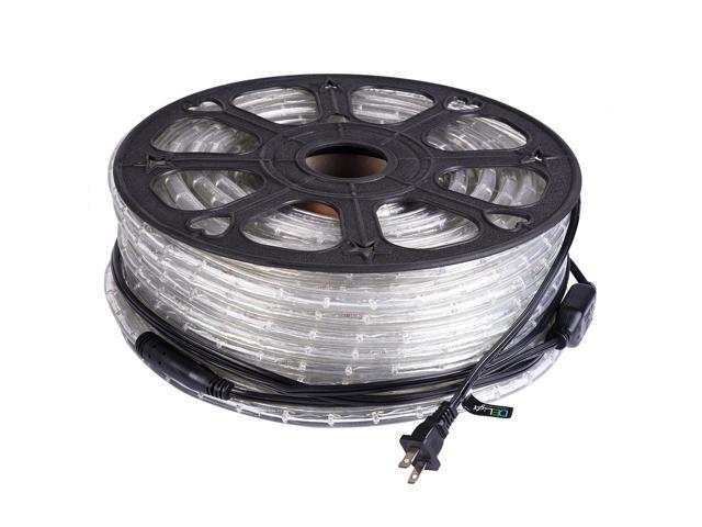 DELight 150 Ft 2 Wire LED Rope Light Holiday Valentine Party Decorative Lighting RGBY