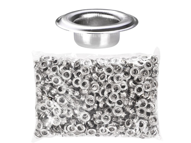 Yescom 1000 pcs 3/8' Grommet Kit 10mm Size 2 Nickel Grommets Compatible with Semi Automatic Grommet Machine for Fabric Canvas Tarps Banners