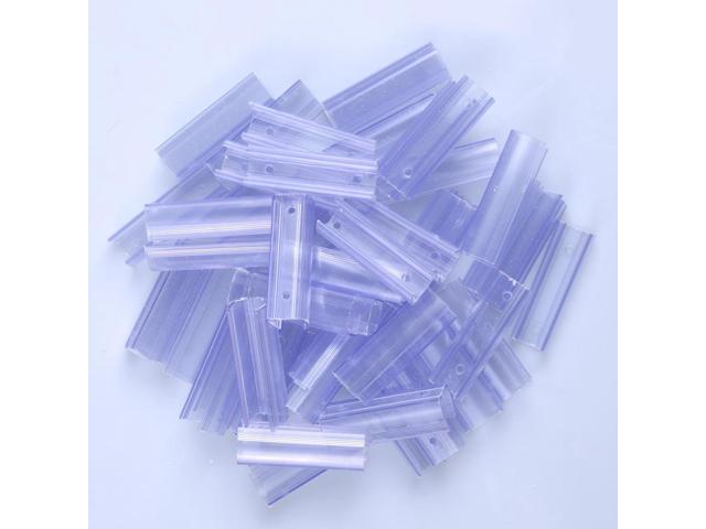 DELight 2' Plastic U Channel System 50PCS Clear PVC Universal LED Track Mounting Holder for 9/16' Neon Flex Strip Light
