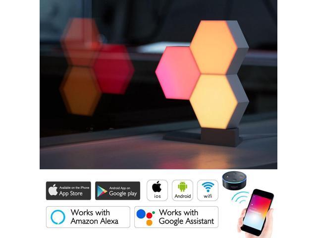 Yescom APP Control Hexagon LED Light Panels Smarter Kit Music Sync Party Décor 10 Pack