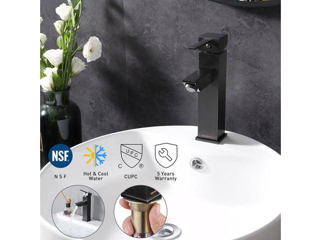Aquaterior Modern 1 Hole Bathroom Faucet Vanity Sink Basin 1 Handle DIY Installation Home ORB