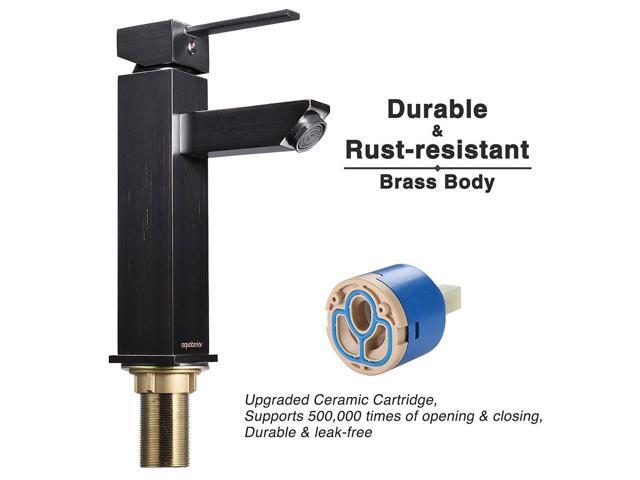 Aquaterior Modern 1 Hole Bathroom Faucet Vanity Sink Basin 1 Handle DIY Installation Home ORB