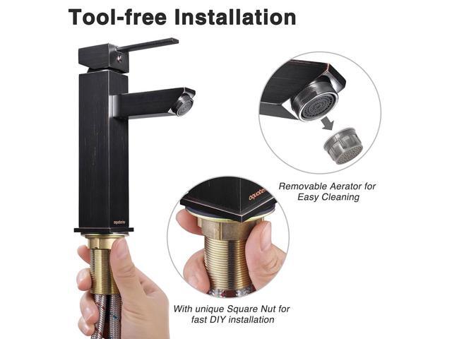 Aquaterior Modern 1 Hole Bathroom Faucet Vanity Sink Basin 1 Handle DIY Installation Home ORB