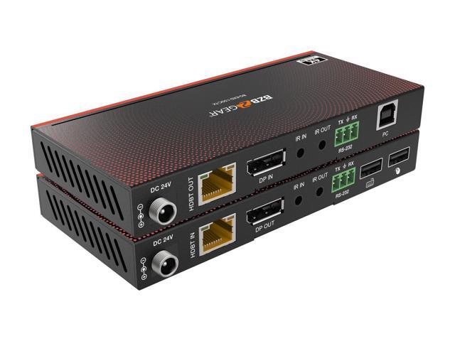BZBGEAR 4K Ultra HD DisplayPort 1.2a KVM Extender Kit - HDBaseT, Long Range over Cat6 up to 150m, Bi-Directional POC with USB, IR & RS232