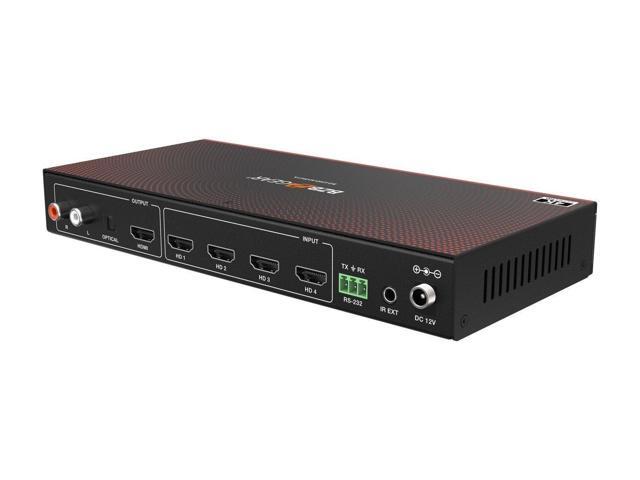 BZBGEAR 4x1 4K UHD HDMI Seamless Switcher Quad MultiViewer with Audio De-embedder