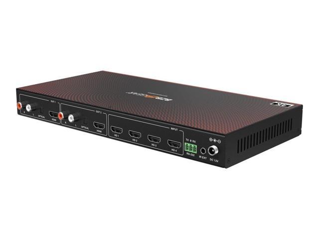 BZBGEAR 4x2 4K UHD HDMI Seamless Switcher Quad MultiViewer with Audio De-embedder
