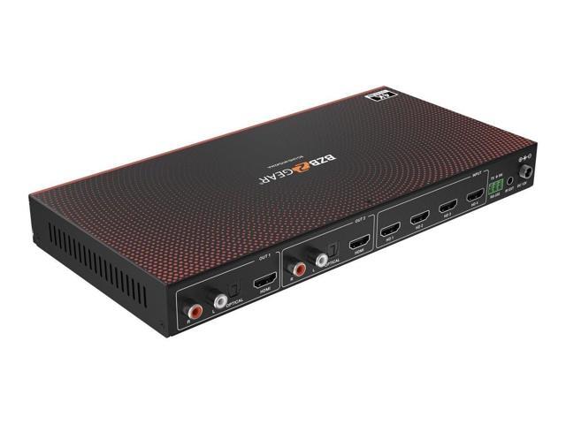 BZBGEAR 4x2 4K UHD HDMI Seamless Switcher Quad MultiViewer with Audio De-embedder