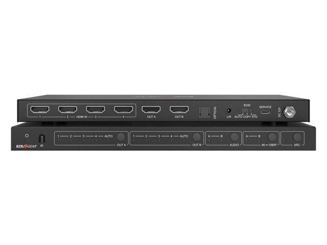BZBGEAR 4x2 4K UHD HDMI Matrix Switcher with Audio/Downscaling Support