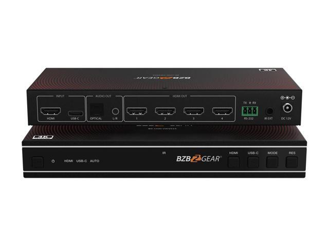 BZBGEAR 2x2 4K UHD HDMI/USB-C Switcher and Video Wall Controller with Audio De-embedding