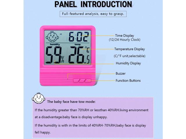 OUTEST 3 in 1 digital LCD thermometer hygrometer, digital humidity temperature meter hygrometer Indoor CX-301B (Green)