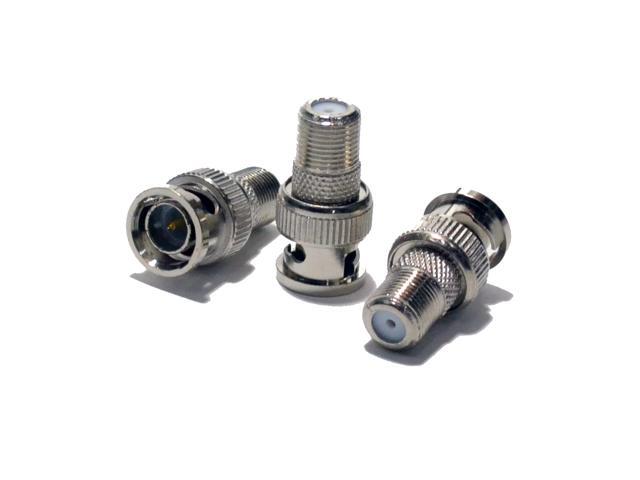 10 pack BNC Male to F Female Connector Adapter for Coaxial Cable CCTV