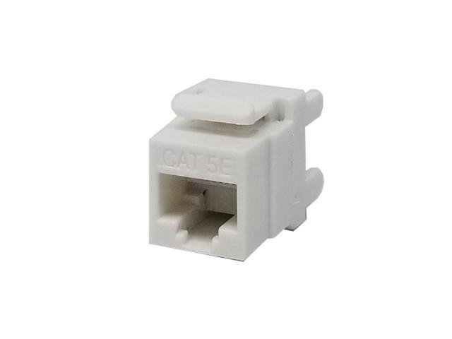 25 pack lot Keystone Jack Cat5e White Network Ethernet 110 Punchdown 8P8C 180°
