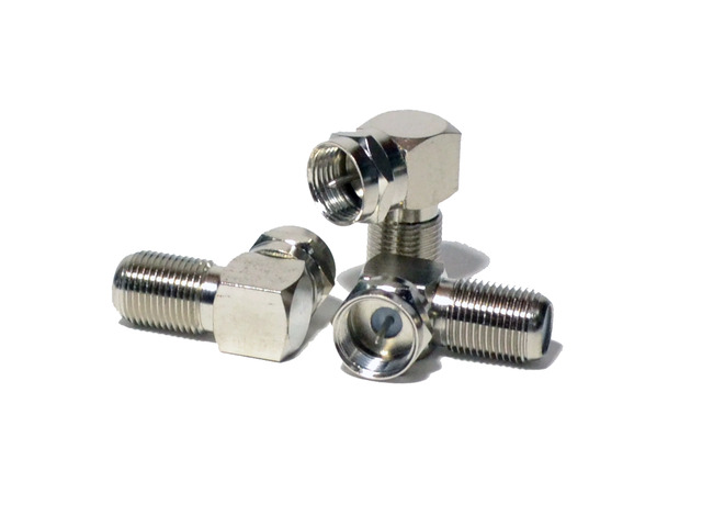 25 pack 90 Degree Right Angle F RG6 RG59 Coaxial Coax Connector Adapter