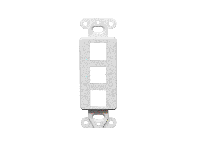 50pcs Decorator Style Keystone Jack 3 Port Modular Wall Insert Cover Plate White