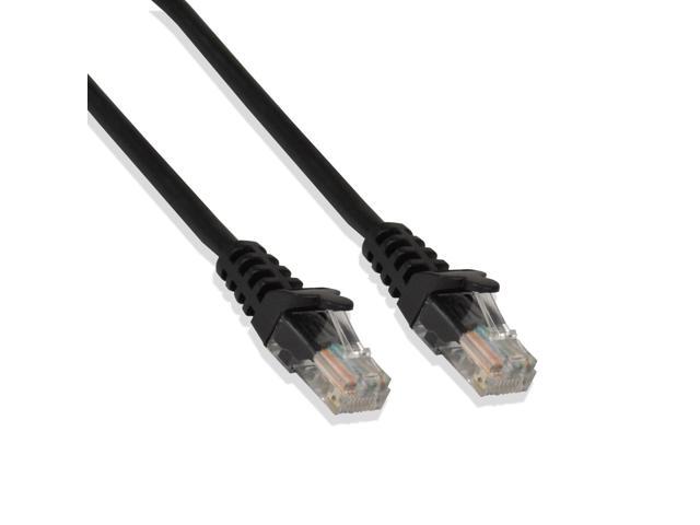 25Ft Cat5e Ethernet RJ45 Lan Wire Network Black UTP 25 Feet Patch Cable (5 Pack)