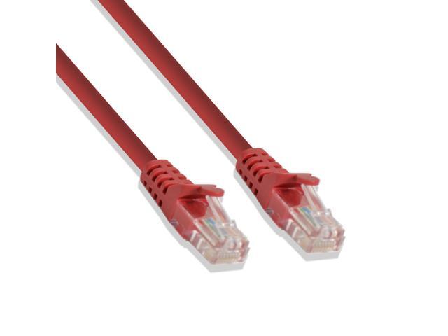 10Ft Cat5e Ethernet RJ45 Lan Wire Network Red UTP 10 Feet Patch Cable (5 Pack)